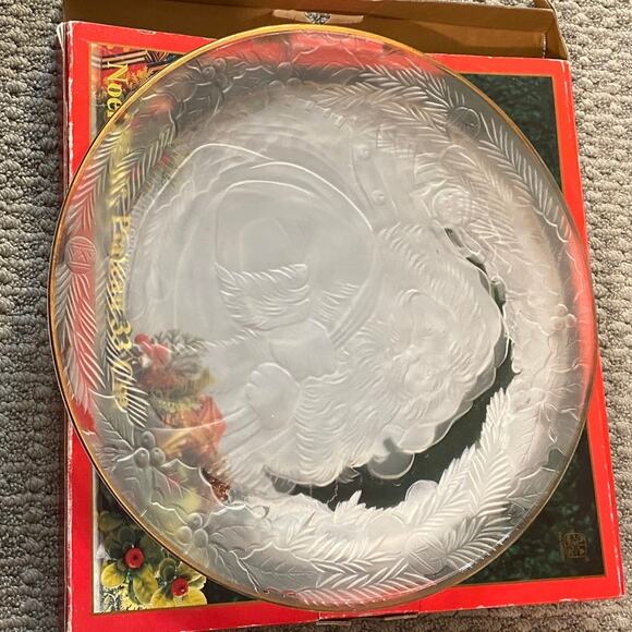 Noel Blanc Santa Christmas Platter Serving Dish - Picture 2 of 3